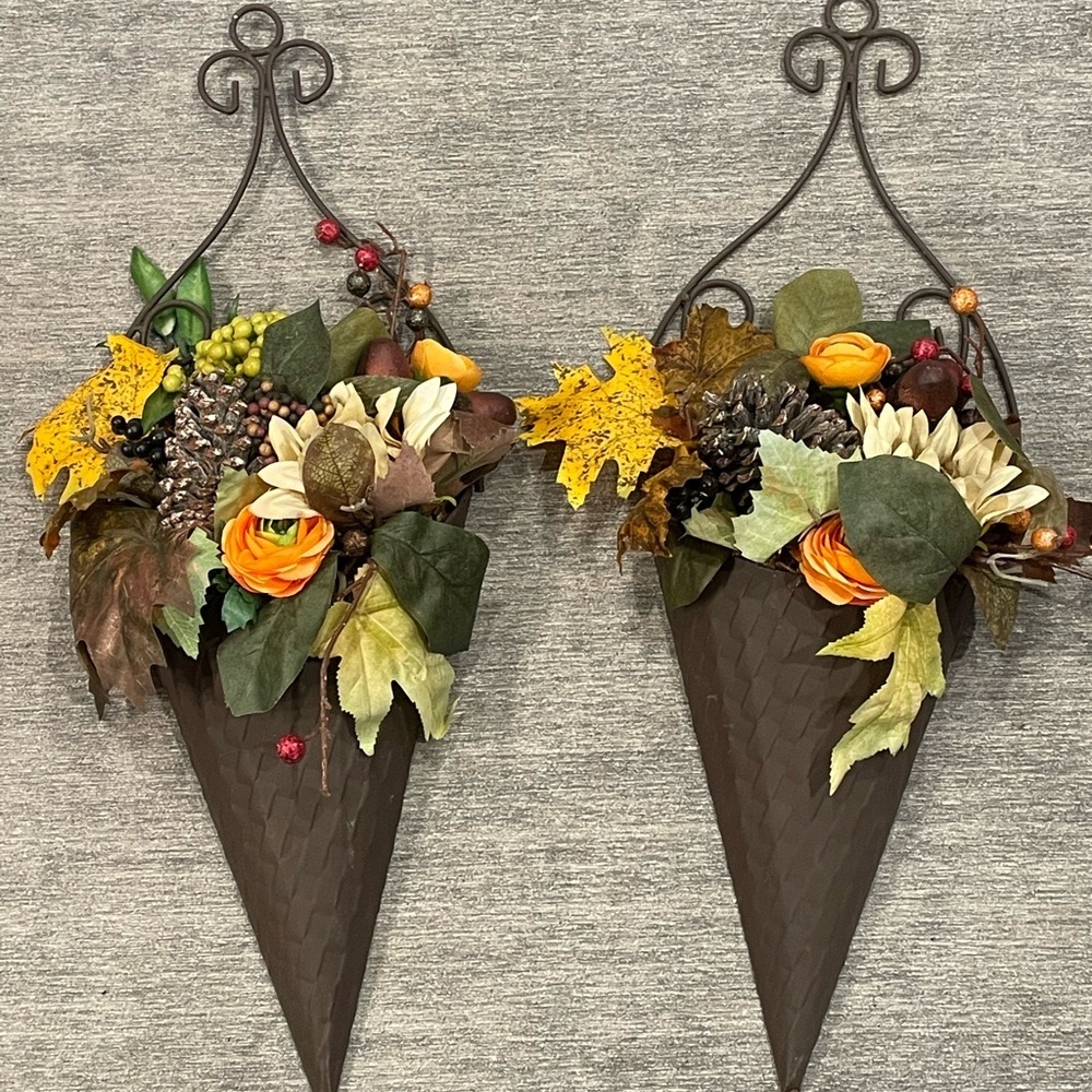 🍁Festive🍁 Fall Floral Set, Maple/Pine/Berry 2 Hanging Door/Wall Decorations